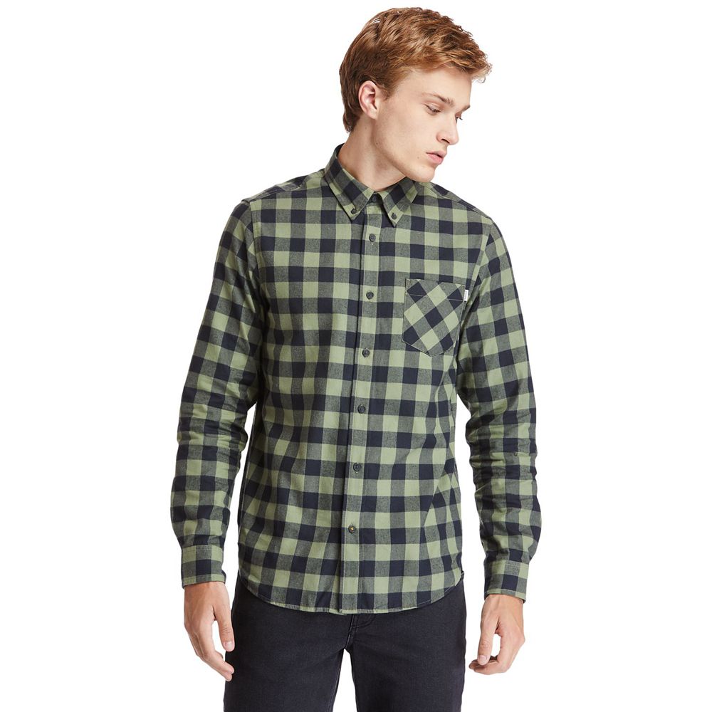 Camisa Masculino - Timberland Nashua River Long-Sleeve Flannel Check - EWJZP3607 - Verde Oliva/Preta